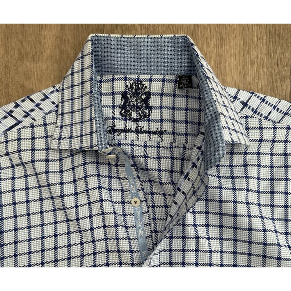 (2) Lot English Laundry Flip Cuffs Multicolor Plaid Shirts Men’s Size 15.5/34&35 - Picture 6 of 10